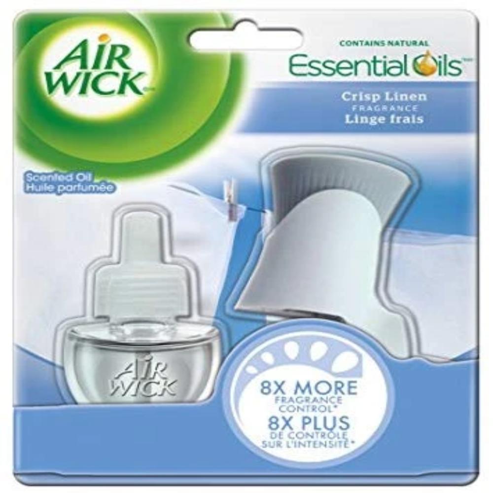 Air Wick Plug-in Air Freshener, Scented Oil Kit, Crisp Linen, 1