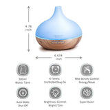 ASAKUKI 300ML Essential Oil Diffuser 5-In-1 Cool Mist Humidifier