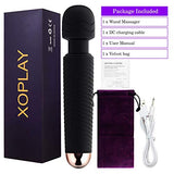 Wand Massager, Rechargeable Wireless Massager Tool with 25 Powerful Vibration Mode for Back Neck Shoulder Muscle Aches Sport Recovery