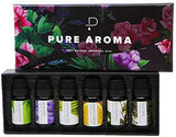 Essential oils by PURE AROMA 100% Pure Therapeutic Grade Oils kit- Top 6 Aromatherapy Oils Gift Set-6 Pack, 10ML