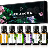 Essential oils by PURE AROMA 100% Pure Therapeutic Grade Oils kit- Top 6 Aromatherapy Oils Gift Set-6 Pack, 10ML